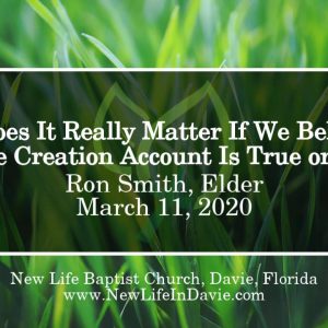 Does It Really Matter If We Believe The Creation Account Is True or Not?