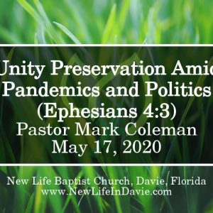 Unity Preservation Amid Pandemics and Politics (Ephesians 4:3)