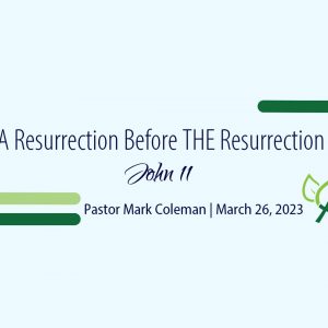 A Resurrection Before THE Resurrection (John 11)