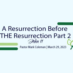 A Resurrection Before THE Resurrection Part 2 (John 11)