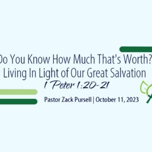 Do You Know How Much That’s Worth? Living In Light Of Our Great Salvation (1 Peter 1:20-21)