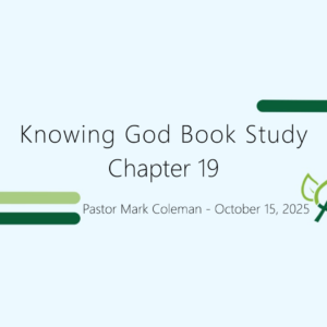 Knowing God Book Study – Chapter 19, Part 1
